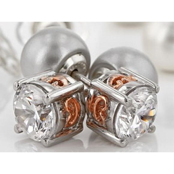 Round 3.87 Diamond Simulant Stud Multi Gem Hypoallergic Stud Earring - Picture 6 of 11